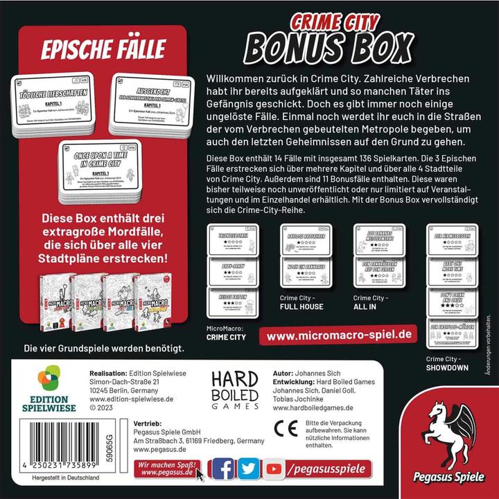 Image du produit Pegasus MicroMacro : Crime City - Bonus Box (Allemand)