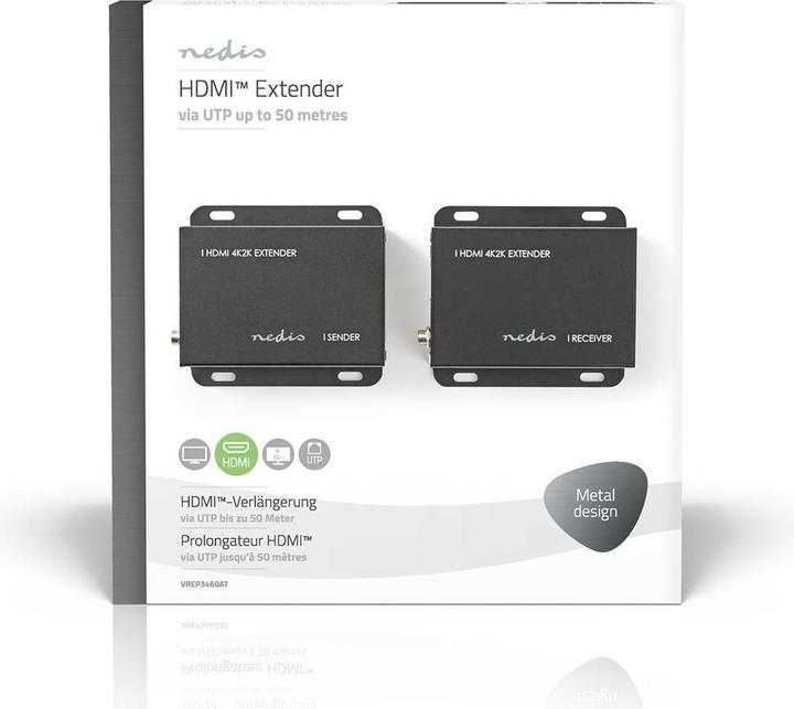 Image du produit Nedis HDMI Extender|Sur CAT6| jusqu'à 50.0 m| 4Ka30Hz| 10.2 Gbps| (1 m, HDMI)
