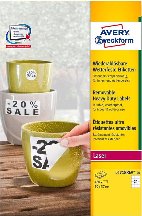 Actual product image Avery Weatherproof labels