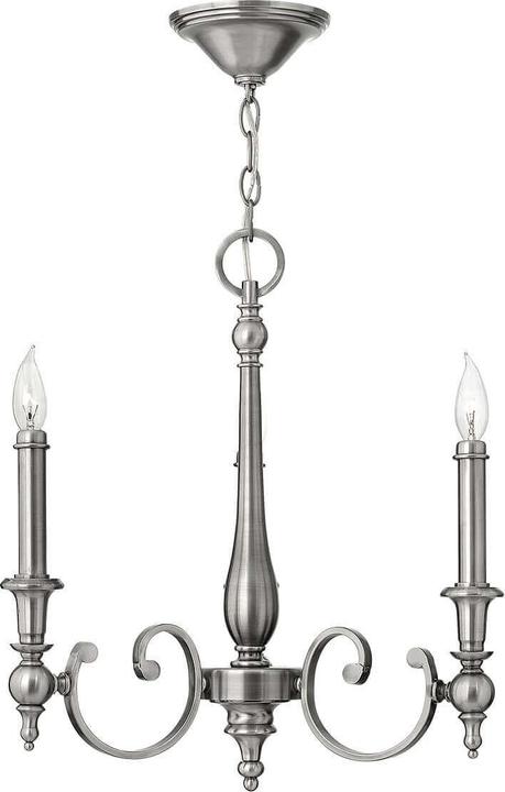 Elstead Lighting Yorktown Kronleuchter E14 3-fach Antikes Nickel (50.80 cm)