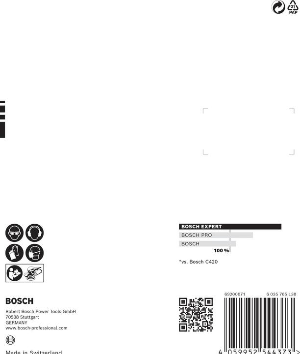 Image du produit Bosch Professional Zubehör Papier abrasif Expert C470 à trous multiples pour ponceuse excentrique, 125 mm, G 320, 5 pces. (320)