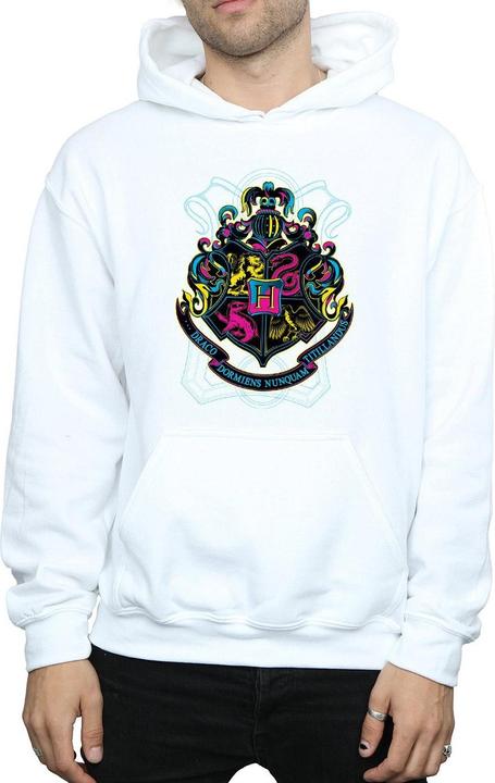 Neon Hogwarts Crest Kapuzenpullover (M)
