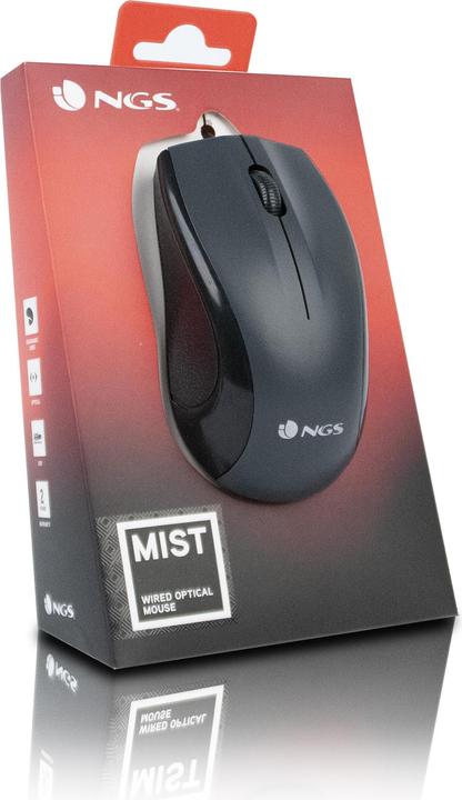 Produktbild NGS Black Mist Maus rechts USB Typ-A Optisch 800 DPI (Kabelgebunden)