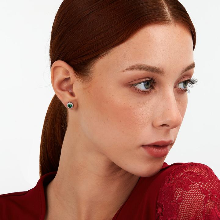 Productafbeelding La Petite Story Elegante zilveren oorbellen met groene zirkonia's Zilver LPS01AWV03 (925 zilver)