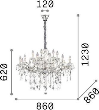 Immagine prodotto Ideal lux FLORIAN lampada a sospensione E14 a 18 vie ⌀860mm dimmerabile cromo 075150 (E14)
