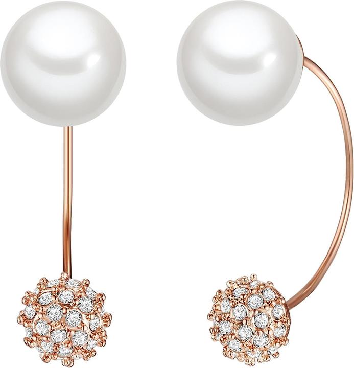 Lulu & Jane Damen Messing Crystal Muschelkernperle roségold - 29589 (Messing)