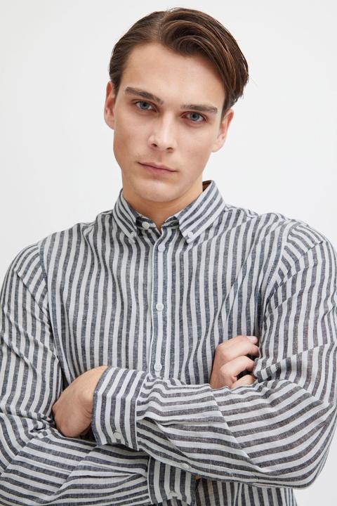 Actual product image Casual Friday CFAnton LS BD striped linen mix shirt 20504974 (L)