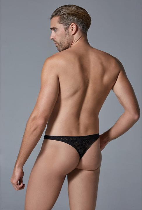 Actual product image Allure Leopard Thong - Black (L)