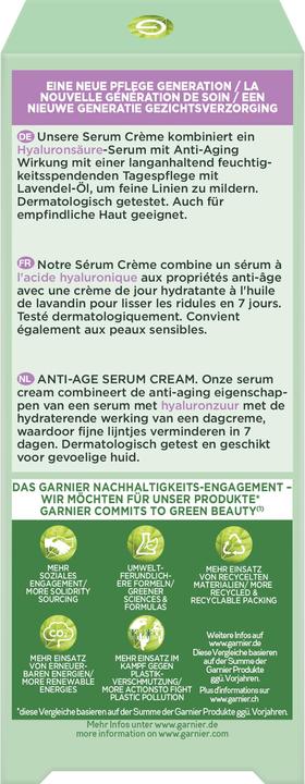 Image du produit Garnier Crème sérum anti-âge 2en1 au lavandin bio (50 ml)