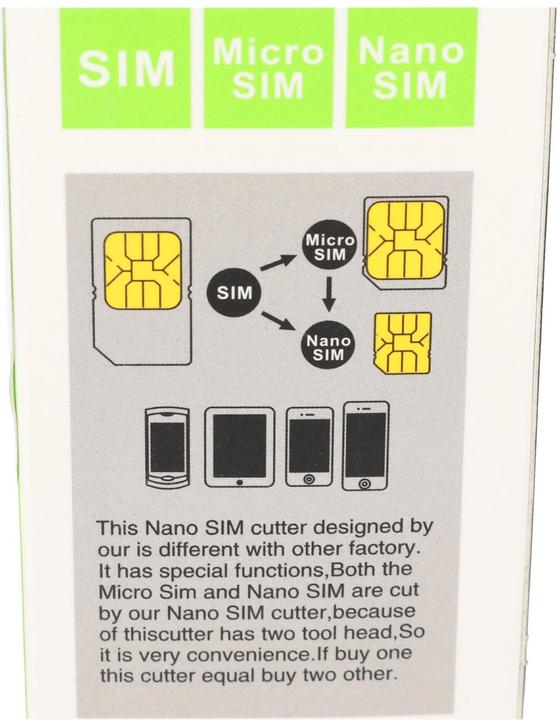 Immagine prodotto AccuCell Punzone per schede SIM su Micro-SIM, Nano-SIM incl. adattatore