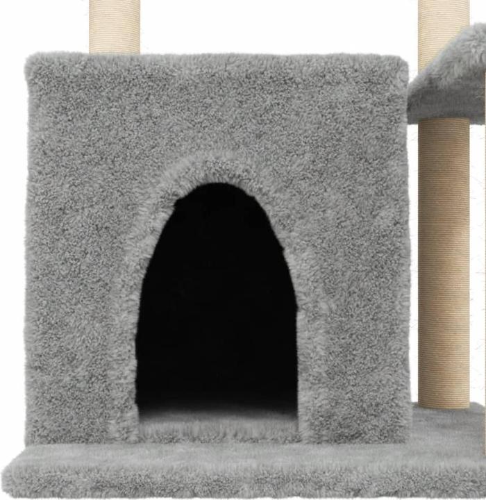 Actual product image VidaXL Kratzbaum mit Sisal-Kratzsäulen Hellgrau 83 cm,Farbe (83 cm, Light grey)