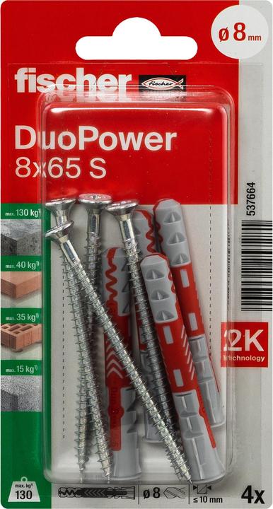 Image du produit Fischer DuoPower 8x65 S K (2 pcs)