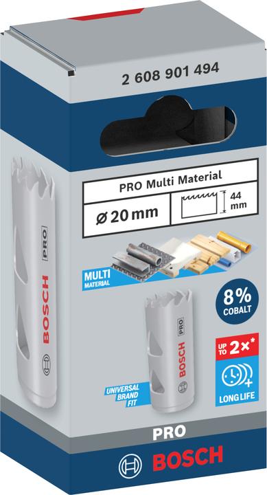 Produktbild Bosch Professional Zubehör PRO Multi Material Lochsäge, 20 mm, mit Gewinde (20 Millimeter)