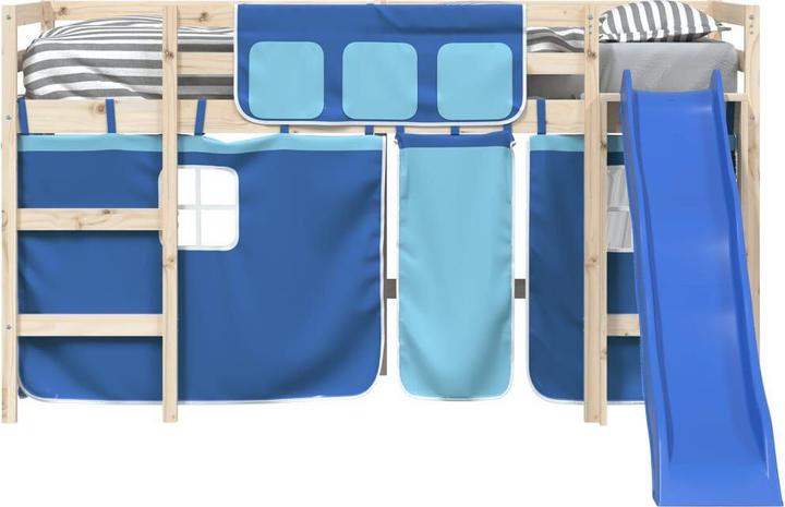 Actual product image VidaXL Curtains for loft bed blue polyester,Colour: blue (100 x 75 cm, 34 x 75 cm, 60 x 75 cm, 85 x 76 cm, 80 x 43 cm)