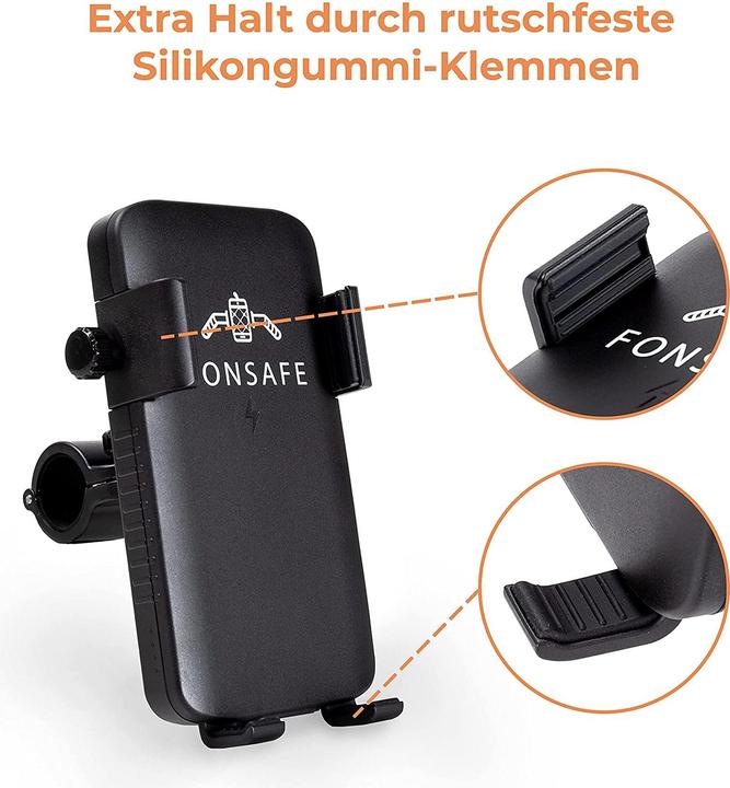 Produktbild Fonsafe Fahrrad-Handyhalterung mit Powerbank, Wasserdicht