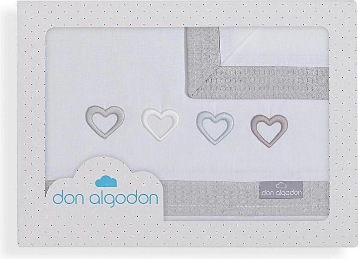 Don Algodon 3PCS LITS. WIEGE(LAKEN106X82+SPANNB.85X55X9+KISSEN50X30)-BAUMW.--W/GRAU