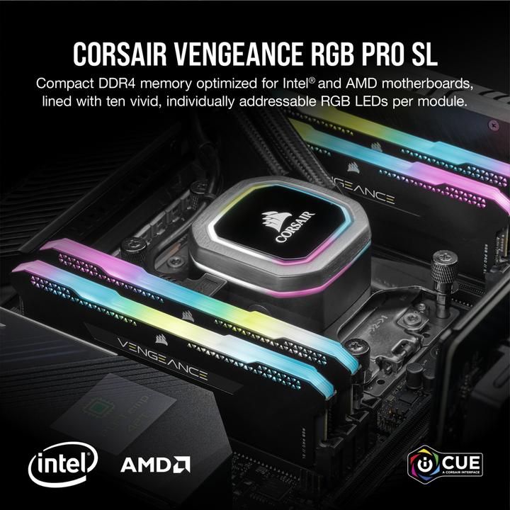 Actual product image Corsair Vengeance RGB Pro SL (4 x 8GB, 3600 MHz, DDR4-RAM, DIMM)