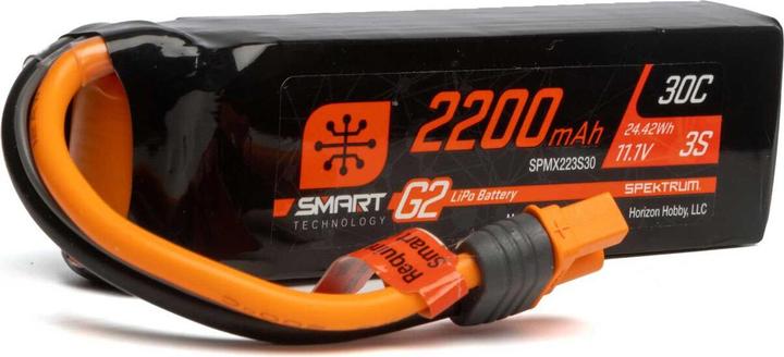 Actual product image Spektrum 2200mAh 3S 11.1V Smart G2 LiPo 30C IC3 (11.10 V, 2200 mAh)