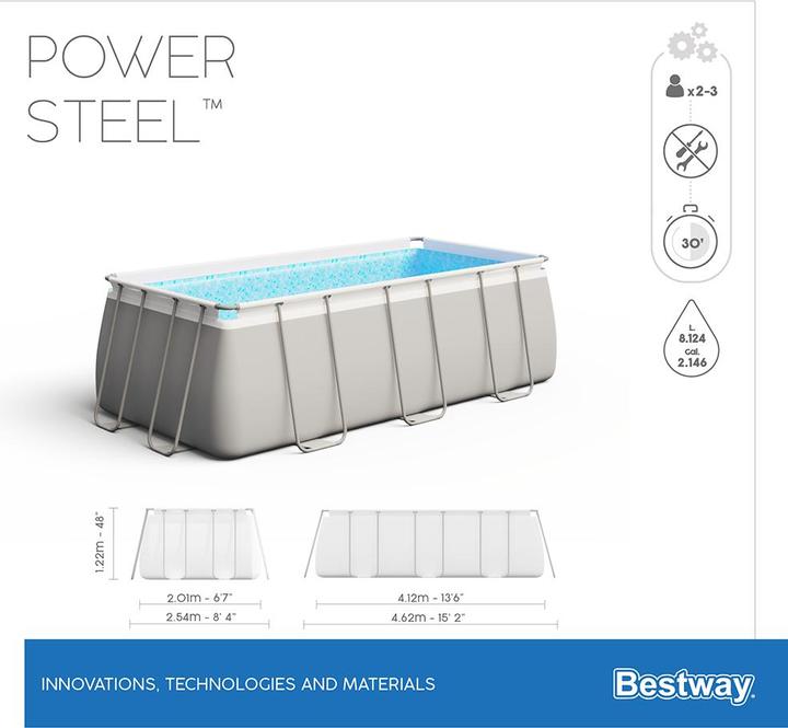 Produktbild Bestway Rectangular Frame Pool (412 x 201 x 122 cm)
