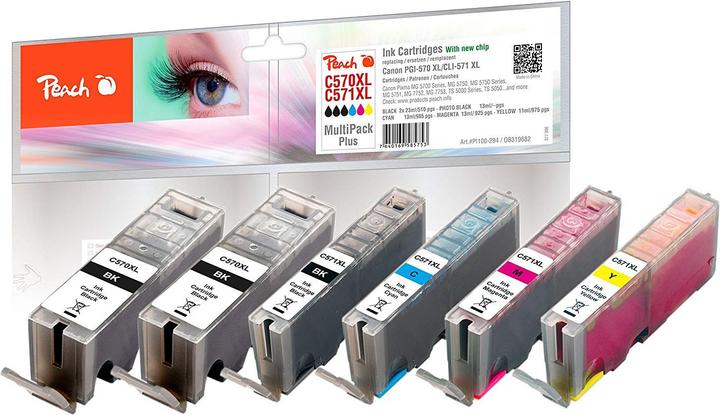 Immagine prodotto Peach Pgi-570xl/Cli-571xl (M, PBK, Y, C, FC)