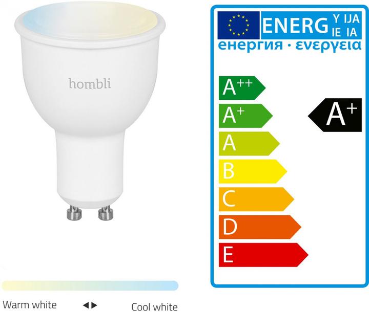 Energie-Label Hombli Smart Spot (GU10, 4.50 W, 350 lm, 2 x, F)