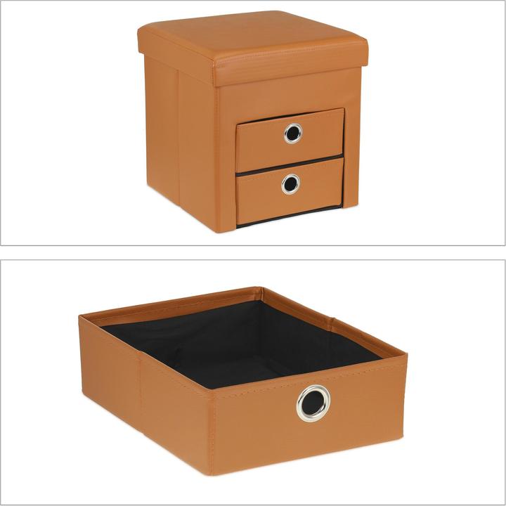Actual product image Relaxdays Storage pouffe