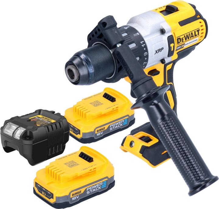 Actual product image DeWalt DCD 996 E2 Akku Schlagbohrschrauber 18 V 95 Nm Brushless + 2x Powerstack Akku 1,7 Ah + (Rechargeable battery operated)