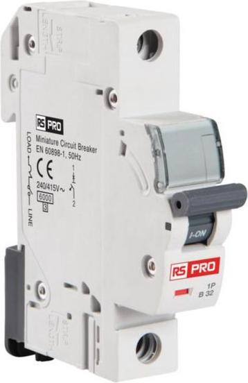 Produktbild Rs Pro MCB Leitungsschutzschalter Typ C, 1-polig 16A 240V, Abschaltvermögen 5 kA DIN-Schienen-Montag