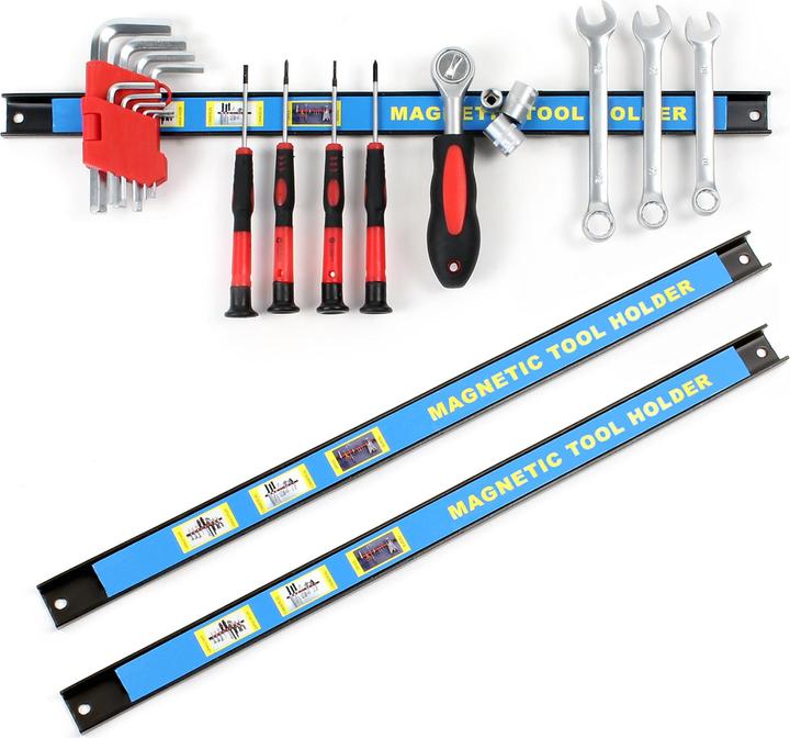 Immagine prodotto Wiltec Set di portautensili da parete magnetici da 46 cm con 3 pezzi per garage e officine