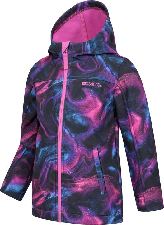 Actual product image Mountain Warehouse Childrens/Kids Exodus II Marble Effect Water Resistant Soft Shell Jacket (104)