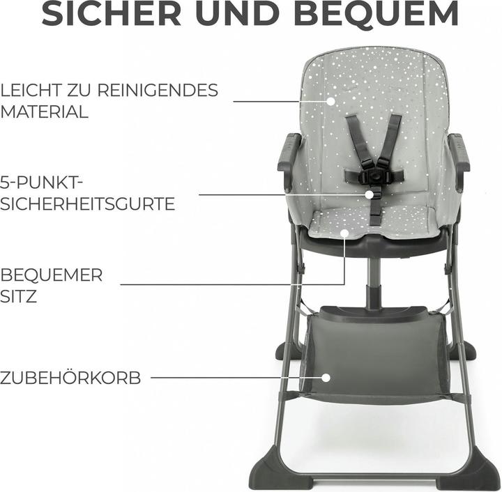 Actual product image KinderKraft Foldee high chair grey (High chair booster seat)