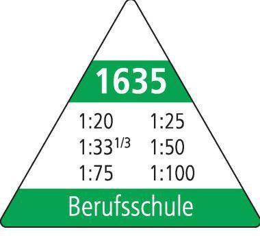Produktbild Möbius + Ruppert Dreikantmassstab M+R 30cm Berufsschule: 1:20 1:25 1:33 1/3 1:75 1:50 1:100 Kunststoff weiss M+R