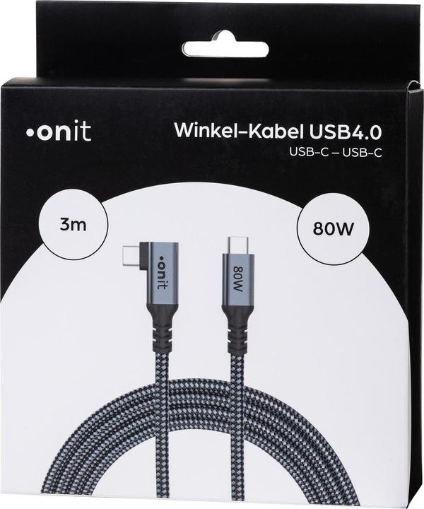 Produktbild Onit USB C – USB C (3 m, USB 4.0, 80 W)