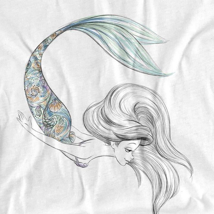 Actual product image The Little Mermaid Unisex Adult Pearlescent Ariel T-Shirt (XXL)