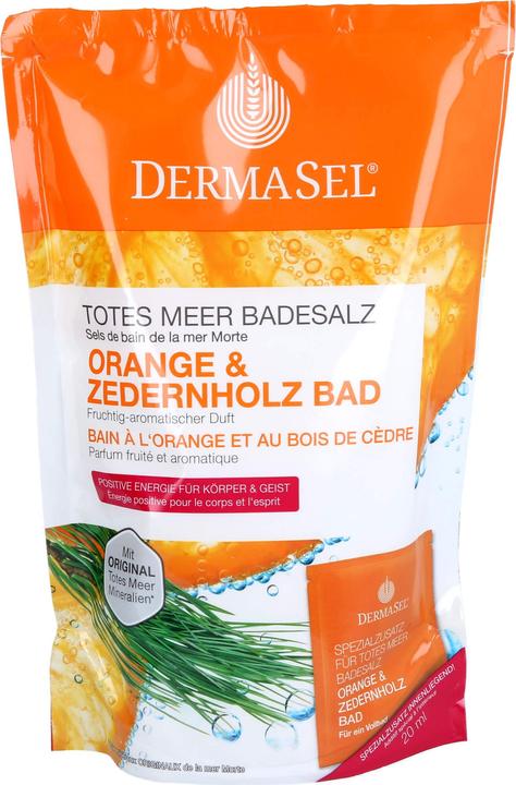 Produktbild DermaSel Badesalz Orange & Zeder deutsch/französisch (Badesalz)
