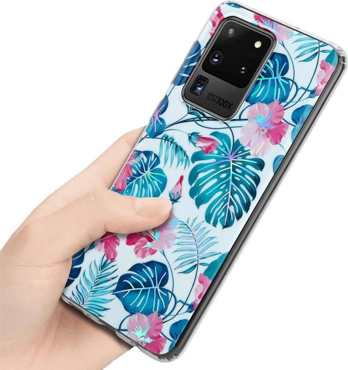 Actual product image Cadorabo IMD TPU Colorful Flowers & Leaves Cover (Samsung Galaxy S20 Ultra)
