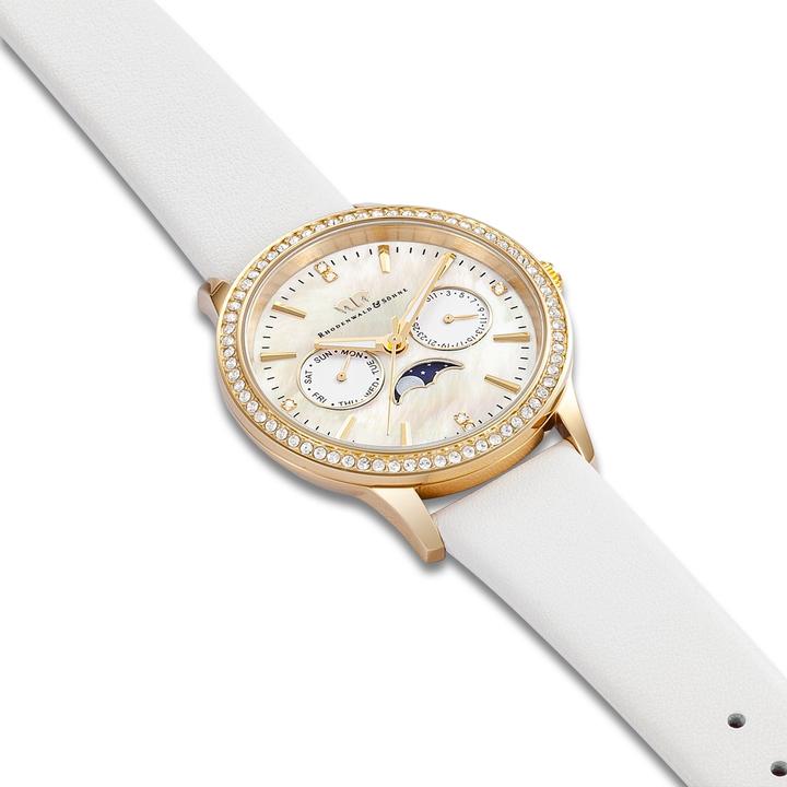 Actual product image Multifunctions Amidala Genuine Leather Yellow Gold - 34116 (Analogue wristwatch, 38 mm)