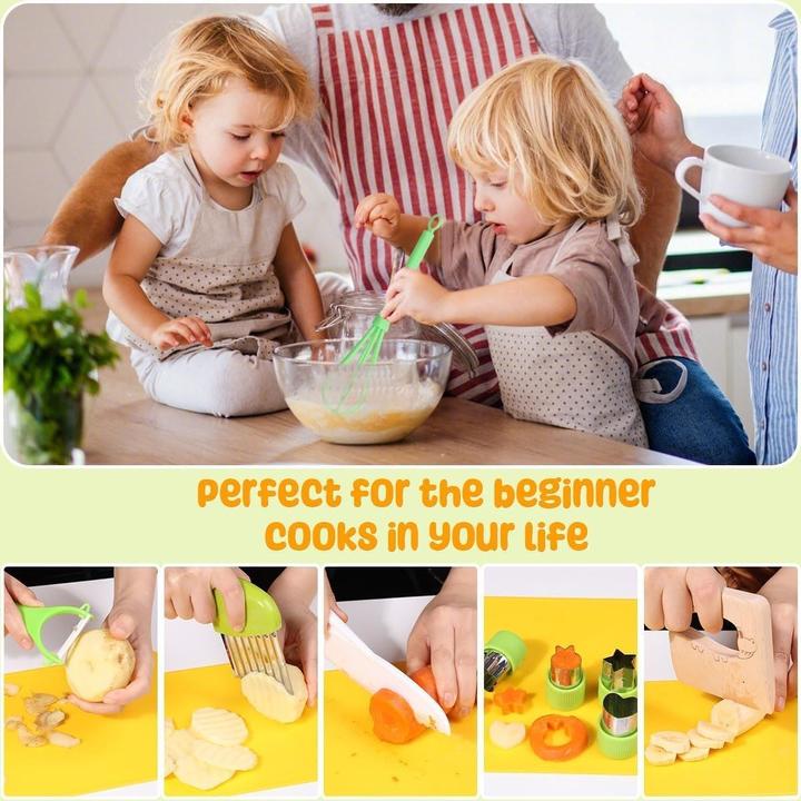Produktbild König Design Kinder Kochmesser Set 13-teiliges Set Schneidebrett Messer Messer Ausstechformen