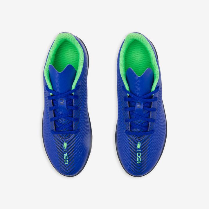 Actual product image Kipsta Kids' football multispeed shoes TF with laces - 160 Turf blue (35)