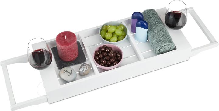 Actual product image Relaxdays Extendible Bathtub Caddy (101.5 x 20 x 7 cm)