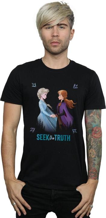 Actual product image Disney Mens Frozen 2 Elsa And Anna Seek The Truth T-Shirt (4XL)