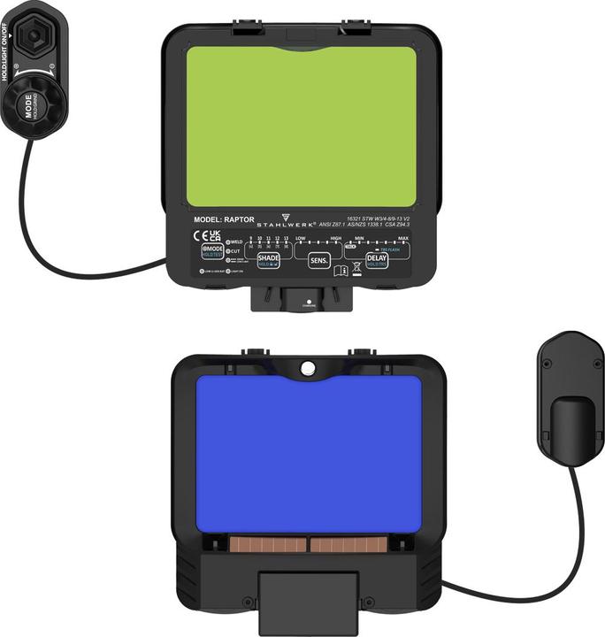 Actual product image Stahlwerk RAPTOR 3-in-1 automatic welding helmet with LED light