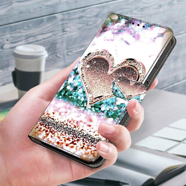 Image du produit Art iPhone 15 Pro Max Livre Etui avec porte-carte coeur doré (Apple iPhone 15 Pro Max)