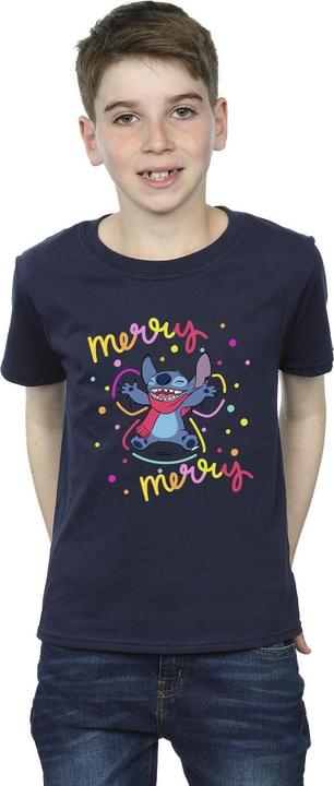 Actual product image Disney Boys Lilo & Stitch Merry Rainbow T-Shirt (104)