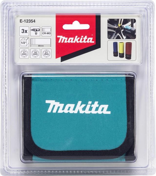 Immagine prodotto Makita Set di chiavi a bussola 3 pezzi 1/2 (21 mm, 19 mm, 17 mm)