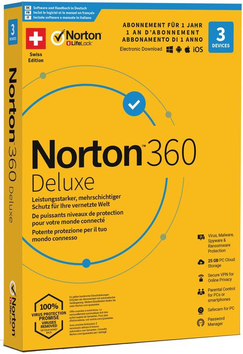Actual product image Norton 360 Deluxe (3 User, 12 months)