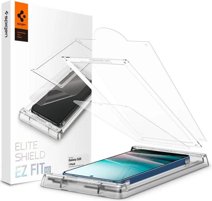 Actual product image Spigen Elite Shield "Ez Fit" for Samsung Galaxy S25 Clear (1 Piece, Samsung Galaxy S25)