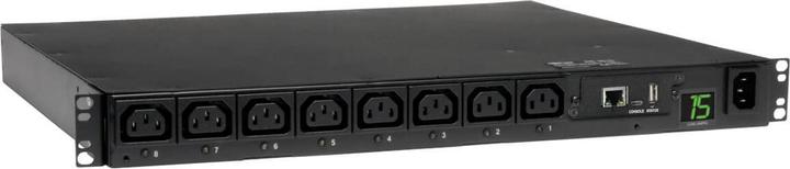 Eaton Tripp Lite Series PDU Switched 200V - 240V 2.3/2.9kW 15A C13 8 Outlet C14 1URM TAA - Horizontal ra