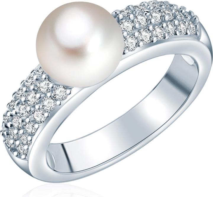 Immagine prodotto Valero Pearls Donna Argento Cubic Zirconia Perle d'acqua dolce coltivate argento - 3848 (56, 925 Argento)