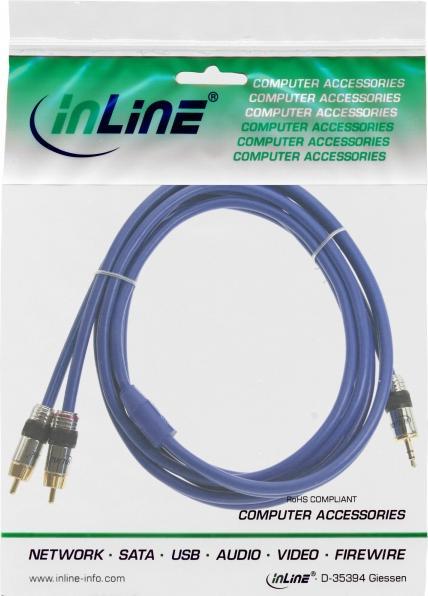 Immagine prodotto InLine Cavo Cinch/Kinke, 2x Cinch a jack 3.5mm (5 m, Cinch, Connettore da 3,5 mm (AUX))